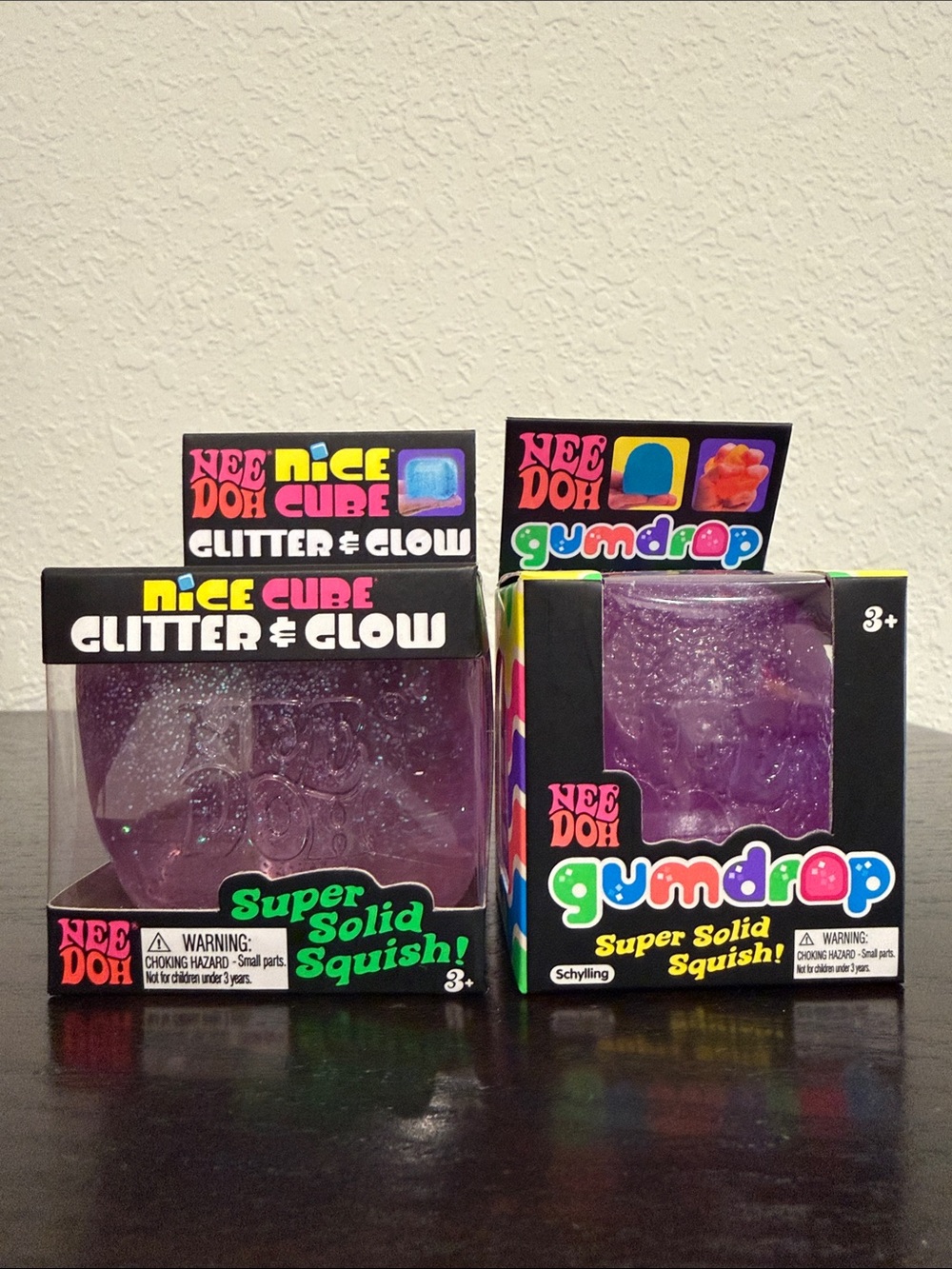 Needoh gumdrop & nice cube glitter & glow- purple